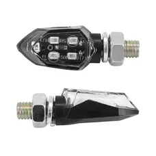 CLIGNOTANT MOTO AVOC INZAY 5 LEDS BASE ABS TRANSPARENT/NOIR (L 35mm / H 18mm / L 16mm) (HOMOLOGUE CE) (PAIRE)