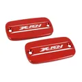 COVER OF BRAKE MASTER CYLINDER MAXI SCOOTER FOR HONDA 750 X-ADV ALUMINIUM CNC ANODISED RED WITH DESIGN (PAIR) -AVOC