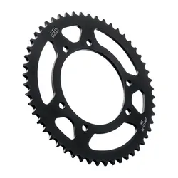 ADAPTABLE 50CC GEARED MOTORCYCLE REAR SPROCKET RIEJU 50 MRT 2009>2022/GAS GAS 50 ROOKIE 2002>2005 420 52 DTS STEEL BLACK (DIAMETER 105/125/8.5) -JT SPROCKETS