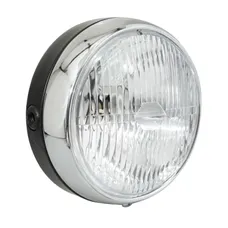PHARE/PROJECTEUR CYCLO ADAPTABLE PEUGEOT/MBK ROND DIAM 140mm NOIR (BA20d) -SELECTION P2R