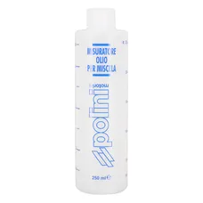 DOSEUR D'HUILE POUR MELANGE ESSENCE POLINI GRADUE TRANSPARENT 250ml AVEC BOUCHON (121.500) (VENDU A L'UNITE)