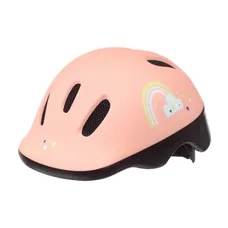 CASQUE VELO ENFANT/BEBE POLISPORT HAPPY RAINBOW ROSE TAILLE 44-48cm AVEC MOLETTE (VENDU SUR CARTE)