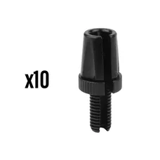 VIS CREUSE TENDEUR DE CABLE VELO M 7 L10 mm FENDUE ALU NOIR (BOITE DE 10 PIECES) -ELVEDES