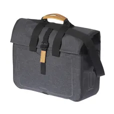 BICYCLE PANNIER BASIL URBAN DRY BUSINESS RIGHT/LEFT GREY 20L WATERPROOF MOUNTING KIT HOOK-ON (38X15X37CM)