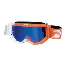 MASQUE/LUNETTES CROSS PROGRIP 3300 FL VISION MULTILAYERED BLANC/ORANGE FLUO ECRAN MIROIR BLEU ANTI-RAYURES/ANTI U.V./ANTI-BUEE (HOMOLOGUE CE-EN-N- AC-96025 REV.2)