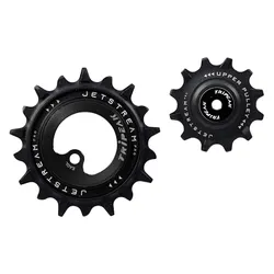 DERAILLEUR JOCKEY WHEEL AOPW TRIPEAK 12-18 TEETH CERAMIC 12X1-SPEED SRAM MTB EAGLE AXS BLACK (SET OF 2) (WARRANTY 4 YEARS)