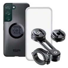 SMARTPHONE MOUNT MOTORCYCLE SP CONNECT PACK/KIT FOR SAMSUNG S22 + INCLUANT BRACKET HANDLEBAR ALUMINIUM, SHELL ON MESURE, PROTECTOR OF SCREEN WATERPROOF