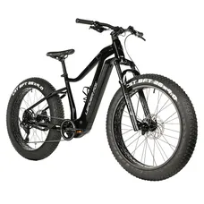 ELECTRIC BICYCLE/E-BIKE MTB FAT BIKE 26 LEADER FOX BRAGA UNISEX BLACK 9-SPEED MID-DRIVE MOTOR BAFANG M510 36-SPEED 95NM BATTERY 23,2AH (18'' - H45,7 cm - SIZE M - FOR ADULT OF 168 cm TO 178 cm)