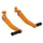 SELECTEUR DE VITESSE ET PEDALE DE FREIN ARRIERE MOTO POUR KTM 125 DUKE ALU CNC ANODISE ORANGE EMBOUT NOIR (PAIRE) -AVOC