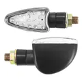 CLIGNOTANT MOTO AVOC TOSA 15 LEDS BASE ABS TRANSPARENT/NOIR (L 68mm / H 28mm / L 42mm) (HOMOLOGUE CE) (PAIRE)