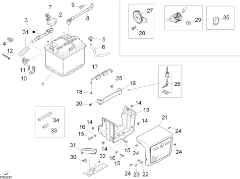 Relais - Batterie - Avertisseur sonore