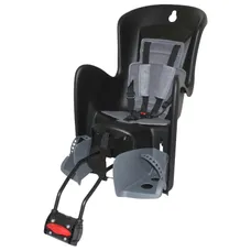 PORTE BEBE/SIEGE ENFANT ARRIERE POLISPORT INCLINABLE A FIXER SUR CADRE BILBY RS NOIR COUSSIN GRIS (9 A 22Kgs) HOMOLOGUE EN 14344