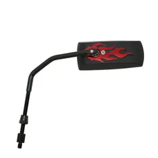 REAR-VIEW MIRROR SCOOTER REPLAY FLAMING REVERSIBLE MATTE BLACK/RED (X1) **