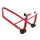 LEVE/BEQUILLE STAND MOTO P2R ARRIERE UNIVERSEL MONOBLOC ACIER ROUGE AVEC SUPPORT EN V (TUBE DIAM 38 mm) (CHARGE MAXI 295 kg)