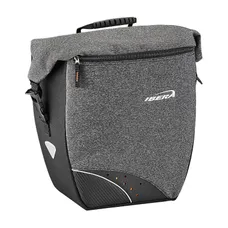 BICYCLE PANNIER IBERA PRO GRISE 30L MOUNTING KIT SYSTEM PAKRAK SIDE (32X16X34CM) - COMPATIBLE WITH CARRIER 205653 - SUPPLIED WITH BANDOUILLERE