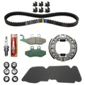 KIT ENTRETIEN SCOOT ORIGINE PIAGGIO 50 VESPA PRIMAVERA 2T 2012>2017 (AVEC PLAQUETTES DE FREIN) (LIVRE SANS COURROIE DE POMPE A HUILE) -1R000380