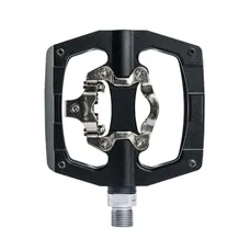 PEDAL GRAVEL/MTB PLATE SWITCH AUTOMATIQUE OR STANDARD ALUMINIUM CNC BLACK 90 X 90 mm (COMPATIBLE SHIMANO SPD) (PAIR)
