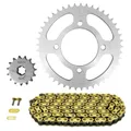 KIT CHAINE ADAPTABLE SUZUKI 125 GZ MARAUDER 1998>2011 428 15x45 (DIAM COURONNE 80/100/10.5) (DEMULTIPLICATION ORIGINE) -AFAM