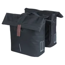 DOUBLE BICYCLE PANNIER BASIL CITY BLACK 28-32L MOUNTING KIT CARRIER MOUNTING KIT SYSTEM MIK 2.0 (COMPATIBLE WITH 211726 INCLUDED) (33X30X19CM) FERMETURE PLIANT ANTI-PLUIE