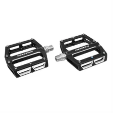PEDAL MTB PLATEFORME DOWNHILL/BMX NEWTON BLACK TO BEARINGS ALUMINIUM CNC THREAD 9/16 WITH PICOTS SILVER (PAIR) 108X98MM