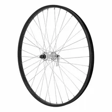 MTB WHEEL BRAKE SHOE LOCKING 26" M110 FRONT BLACK HUB SILVER ALUMINIUM RIM 21C