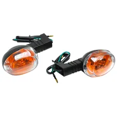 CLIGNOTANT SCOOT ADAPTABLE MBK 50 BOOSTER 2004>/YAMAHA 50 BWS 2004> AR TRANSPARENT/NOIR (HOMOLOGUE CE) (PAIRE) -REPLAY