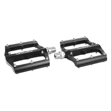 PEDAL MTB PLATEFORME DOWNHILL/BMX NEWTON BLACK TO BEARINGS ALUMINIUM CNC THREAD 9/16 WITH PICOTS SILVER REMOVABLE (PAIR) 115X97MM