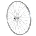 TREKKING WHEEL/CITY BRAKE SHOE 700 X 28 - 35 FRONT RIM AND HUB ALUMINIUM AXLE PLEIN (SOLD WITH NUT 9X100) RIM 19C