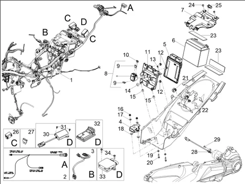Circuit electrique arrière