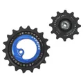 DERAILLEUR JOCKEY WHEEL AOPW TRIPEAK 12-18 TEETH CERAMIC 11X2-SPEED SHIMANO ULTEGRA R8000GS/105 R7000GS BLUE FONCE (SET OF 2) (WARRANTY 4 YEARS)