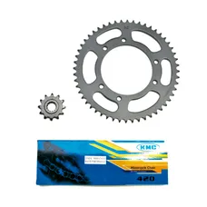 KIT CHAINE ADAPTABLE PEUGEOT 50 XP6 SM 2002>2003 420 12X52 (ALESAGE 105 mm) (DEMULTIPLICATION ORIGINE) - P2R