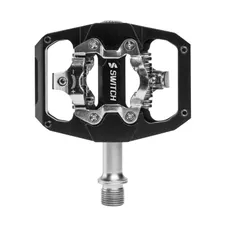 PEDAL GRAVEL/MTB PLATE SWITCH AUTOMATIQUE ALUMINIUM CNC BLACK 85 X 70 mm (COMPATIBLE SHIMANO SPD) (PAIR)