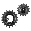 DERAILLEUR JOCKEY WHEEL AOPW TRIPEAK 14-18 TEETH CERAMIC 12X1-SPEED SRAM T TYPE BLACK (SET OF 2) (WARRANTY 4 YEARS)
