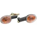 CLIGNOTANT SCOOT ADAPTABLE MBK 50 BOOSTER 2004>/YAMAHA 50 BWS 2004> AR TRANSPARENT/CARBONE (HOMOLOGUE CE) (PAIRE) -REPLAY