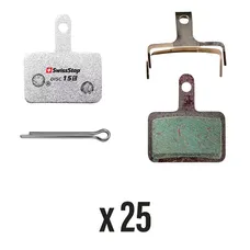 PLAQUETTE DE FREIN VTT SHIMANO DEORE M515,M486,M485,M575,M395 (SWISSSTOP ORGANIC - DISC 15E) (VENDU PAR 25) - COMPATIBLE VAE