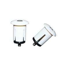 HANDLEBAR END PLUG P2R WITH EXPANDEUR WHITE (PAIR) DIAMETER. INTER 18.2 mm AND EXTER 25.2 mm