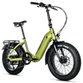 ELECTRIC BICYCLE/E-BIKE PLIANT FAT BIKE 20 LEADER FOX CODY UNISEX GREEN KAKI MATTE 7-SPEED HUB MOTOR AR BAFANG 36-SPEED 80NM BATTERY 16AH